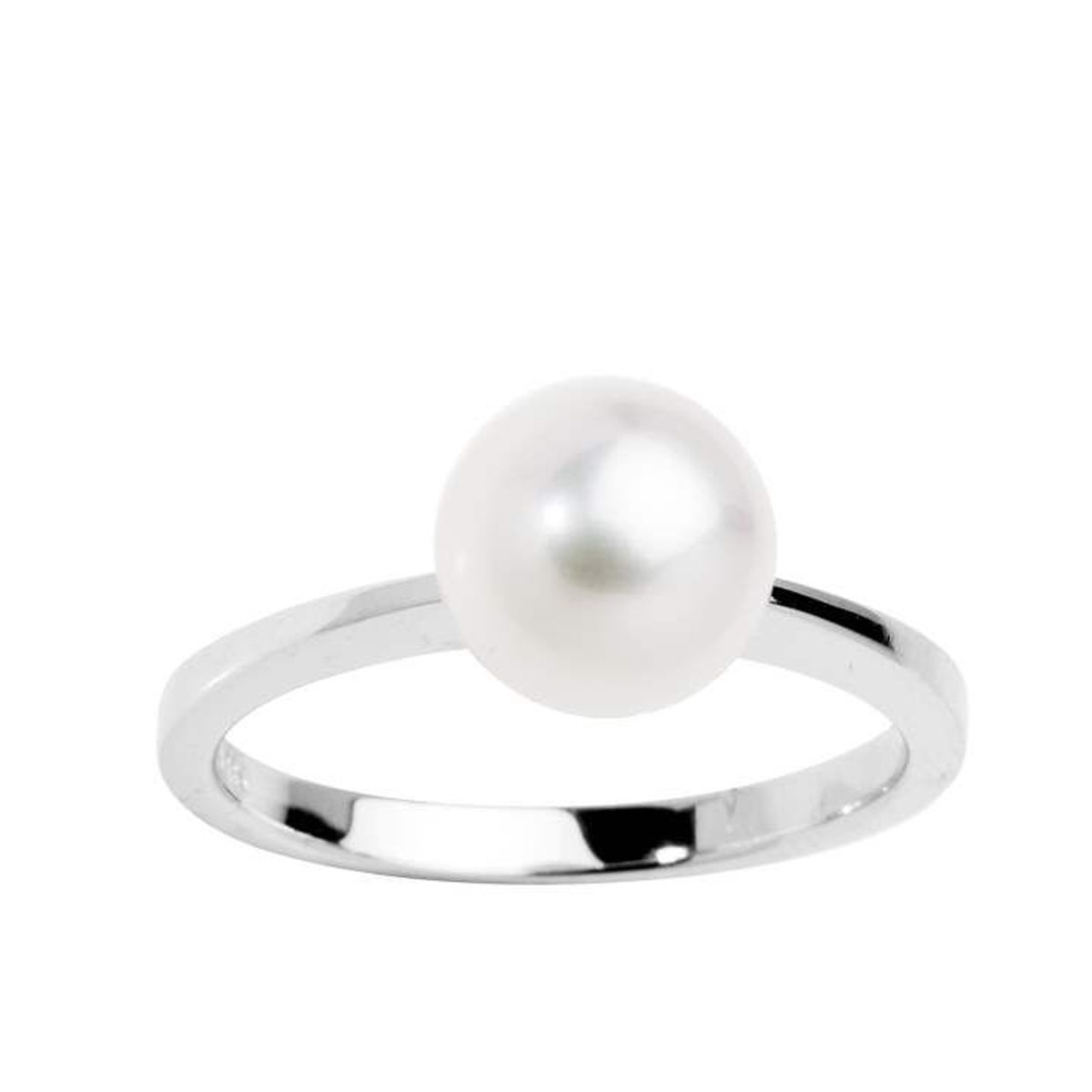 Ring Ferskvannsperle 585 Hvitt Gull