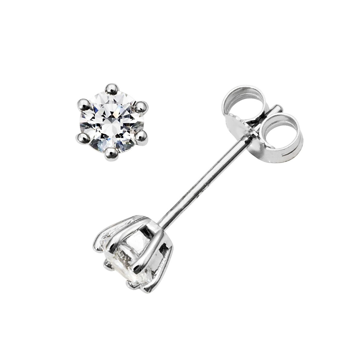 Øredobber i hvitt gull