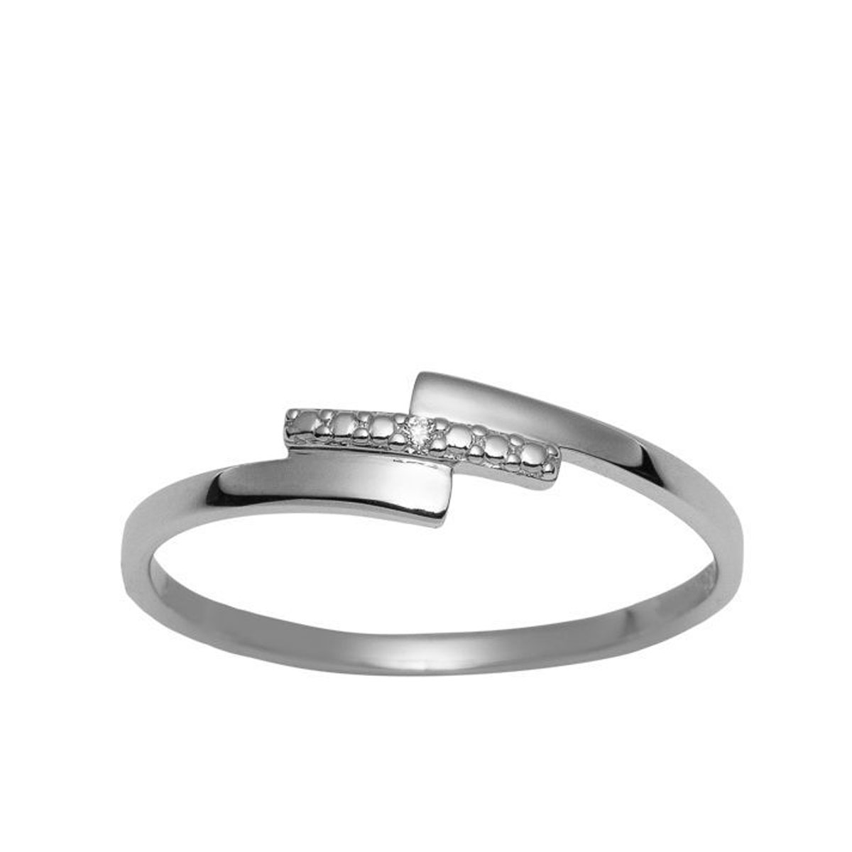 Diamantring 585 Hvitt Gull 0,005 ct.