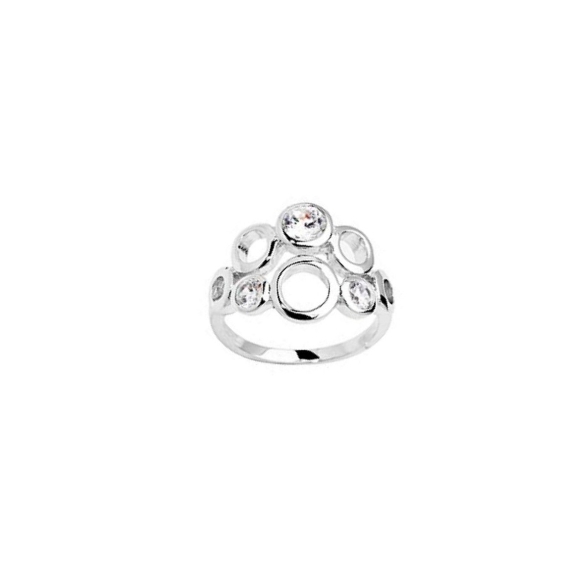  Ring Sirkler Cubic Zirkonia Sølv 