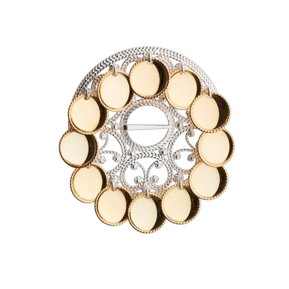 Sølje Aust-Agder 830 Hvitt Forgylt Sølv