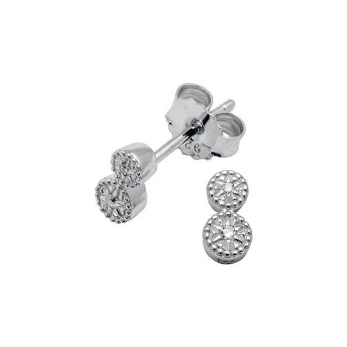 Øredobber Sølv Diamanter 