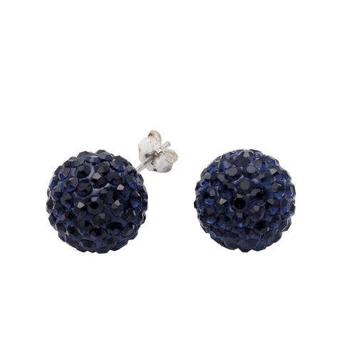 Øredobber 12mm Blå Sølv