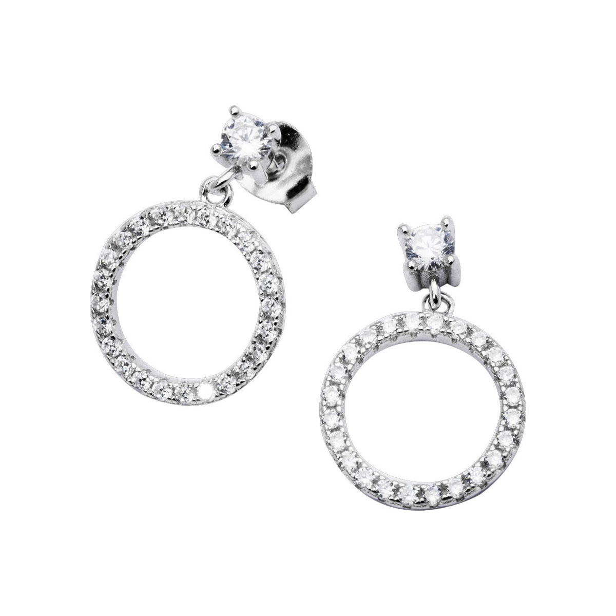 Øredobber Sirkel Hengende Sølv