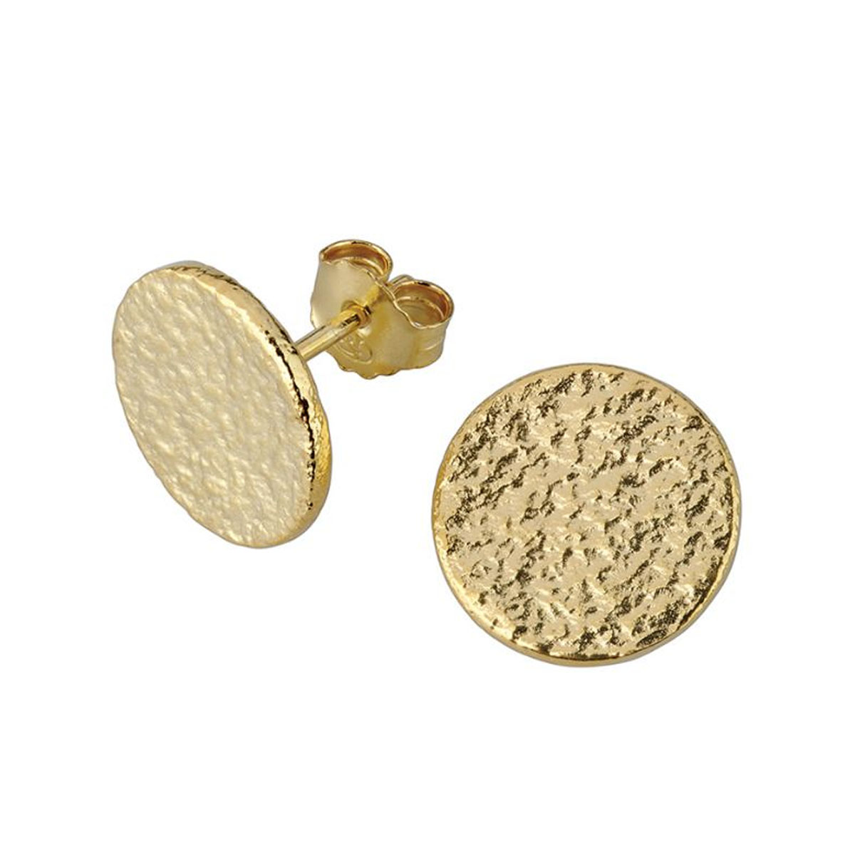 Øredobber Sirkel Gullforgylt Sølv 