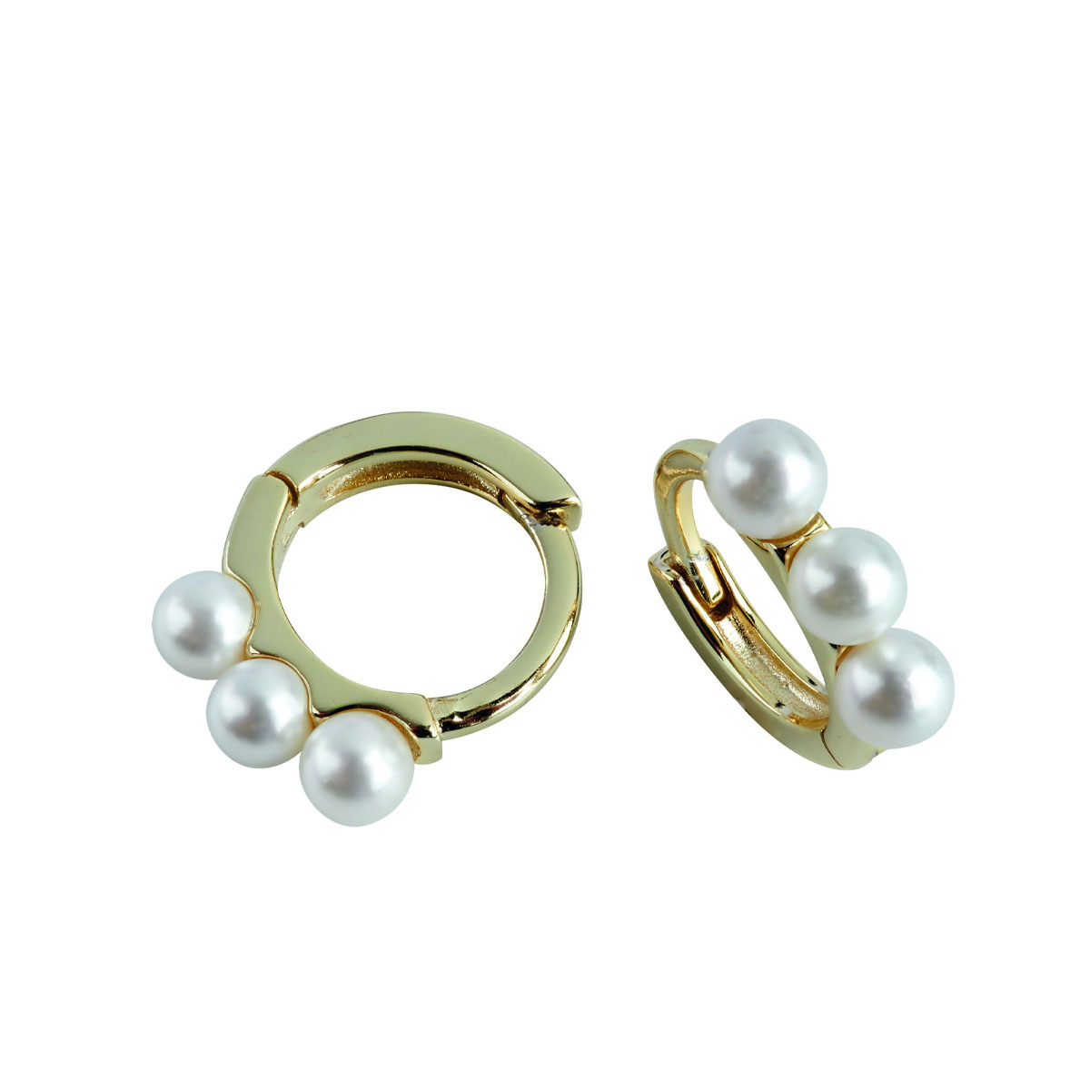 Øreringer Perler 925 Forgylt Sølv