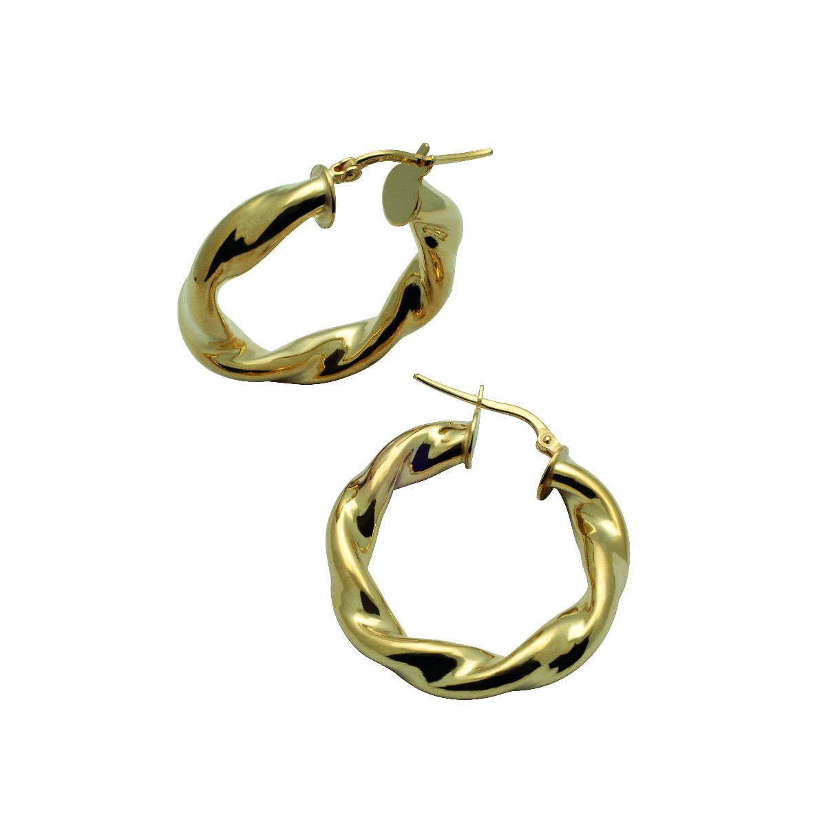 Øreringer Sølv 40 mm Gullforgylt 