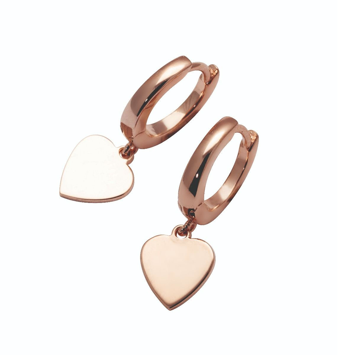 Øreringer Sølv Hjerte Roségull 