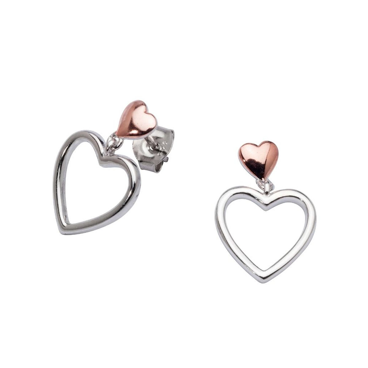 Øredobber - Hjerter Sølv/Rosé