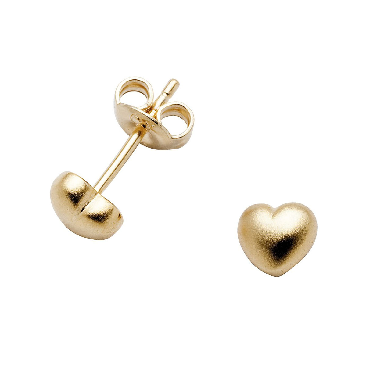 Øredobber Hjerte 925 Forgylt Sølv