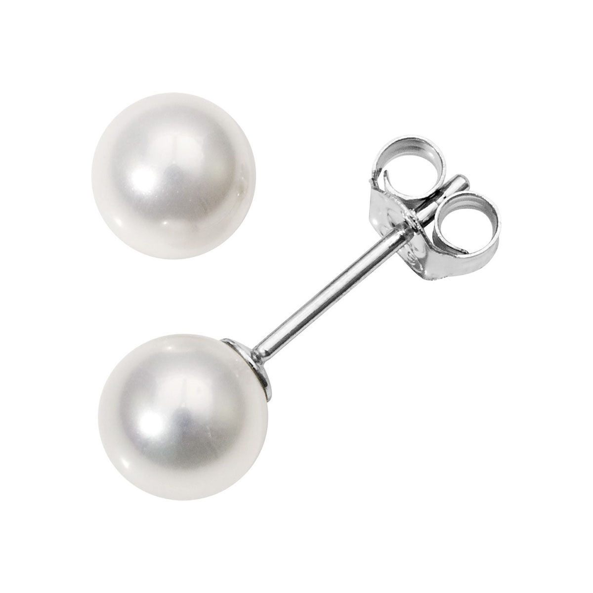 Øredobber Perle 925 Sølv 6 mm