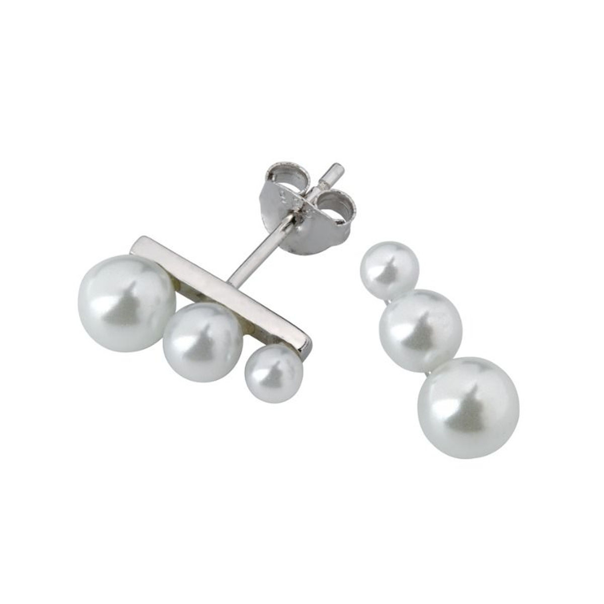 Øredobber Perle 925 Sølv