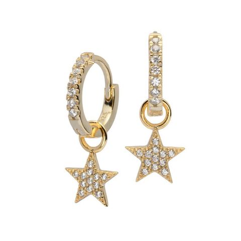 Øreringer Stjerner 925 Forgylt Sølv