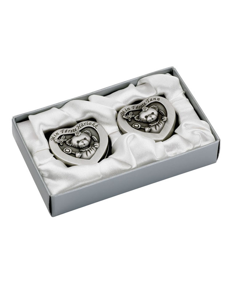 Hjertebokser x 2 - Tann/Hårlokk