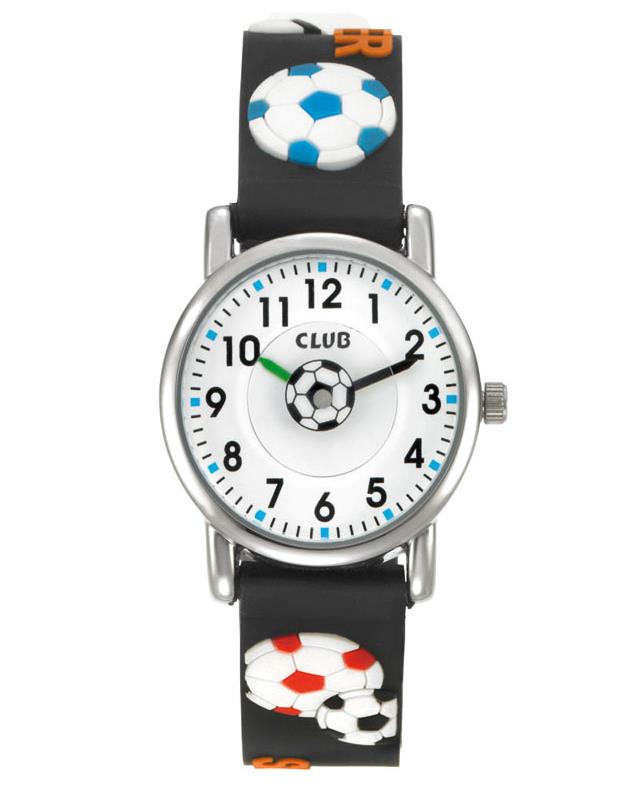 Barneklokke Sort Fotball 