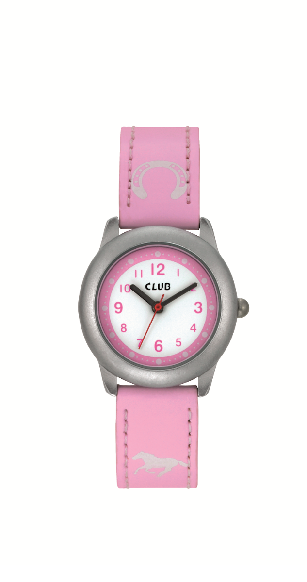 Barneklokke Rosa Hestemønster