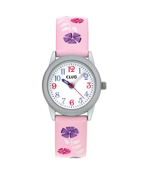 Barneklokke Rosa Blomster Ø25,5mm