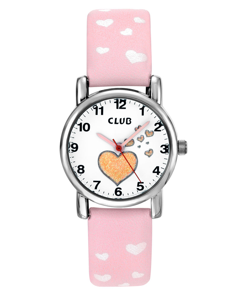 Club Barneklokke Hjerte Lys Rosa Ø27 