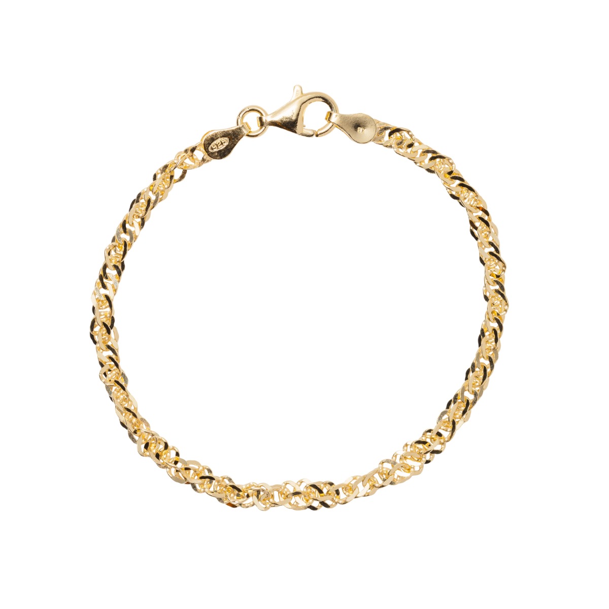 Singapore Armbånd 925 Forgylt Sølv 21 cm