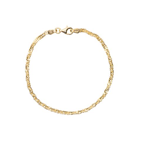 Singapore Armbånd 925 Forgylt Sølv 18 cm