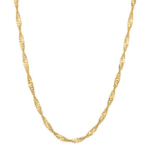 Singaporekjede 925 Forgylt Sølv 60 cm