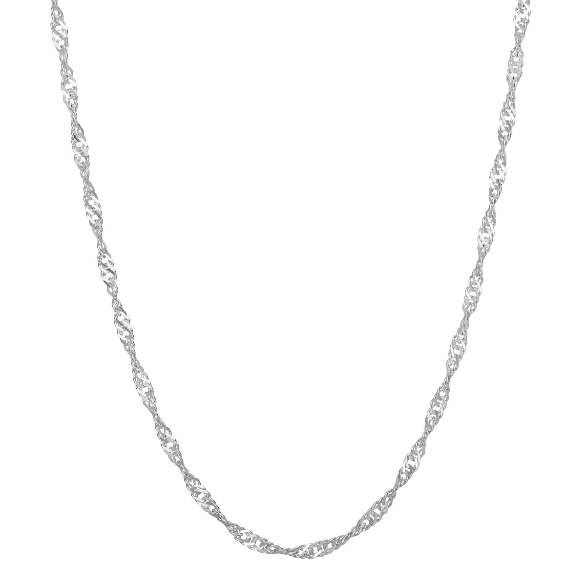 Singaporekjede 925 Rhodinert Sølv 42 cm