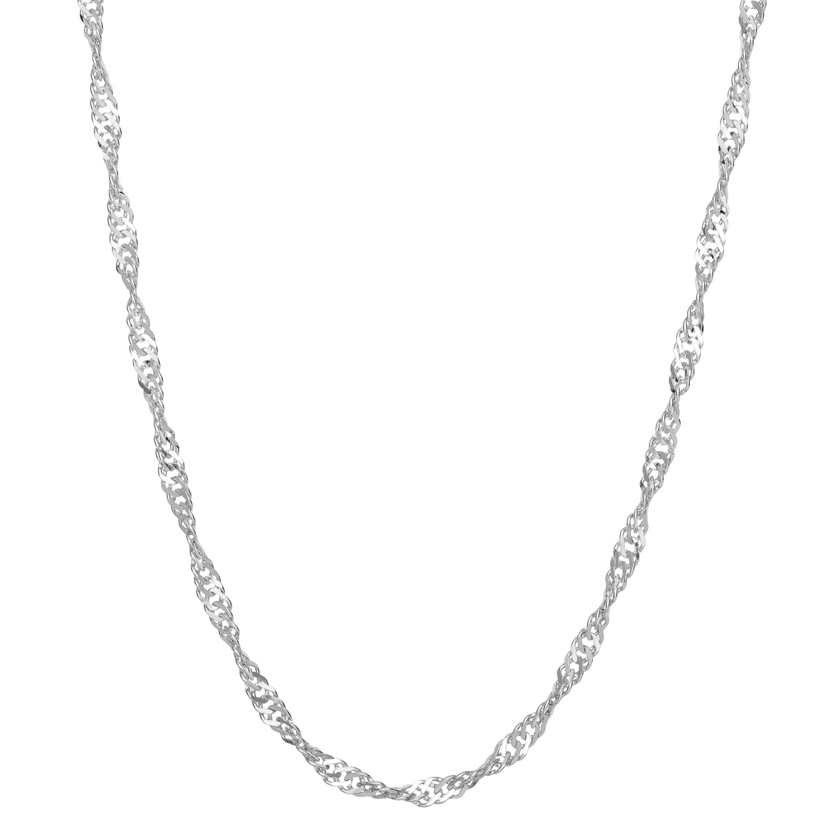 Singaporekjede 925 Rhodinert Sølv 60 cm