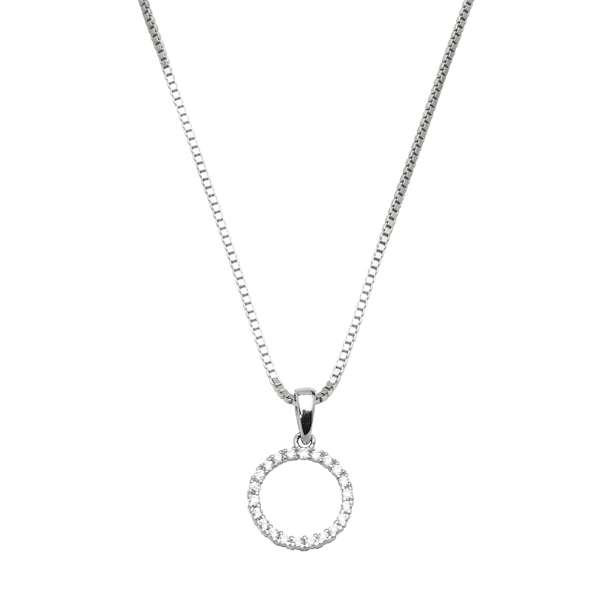 Halssmykke Sirkel 375 Hvitt Gull