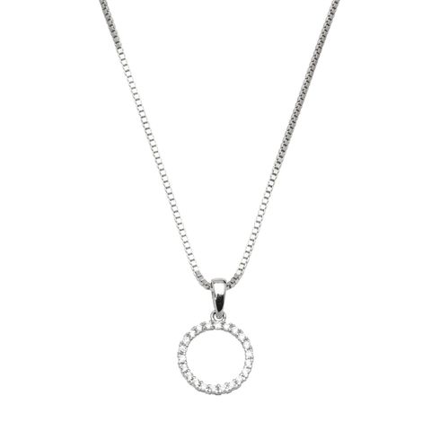 Halssmykke Sirkel 375 Hvitt Gull