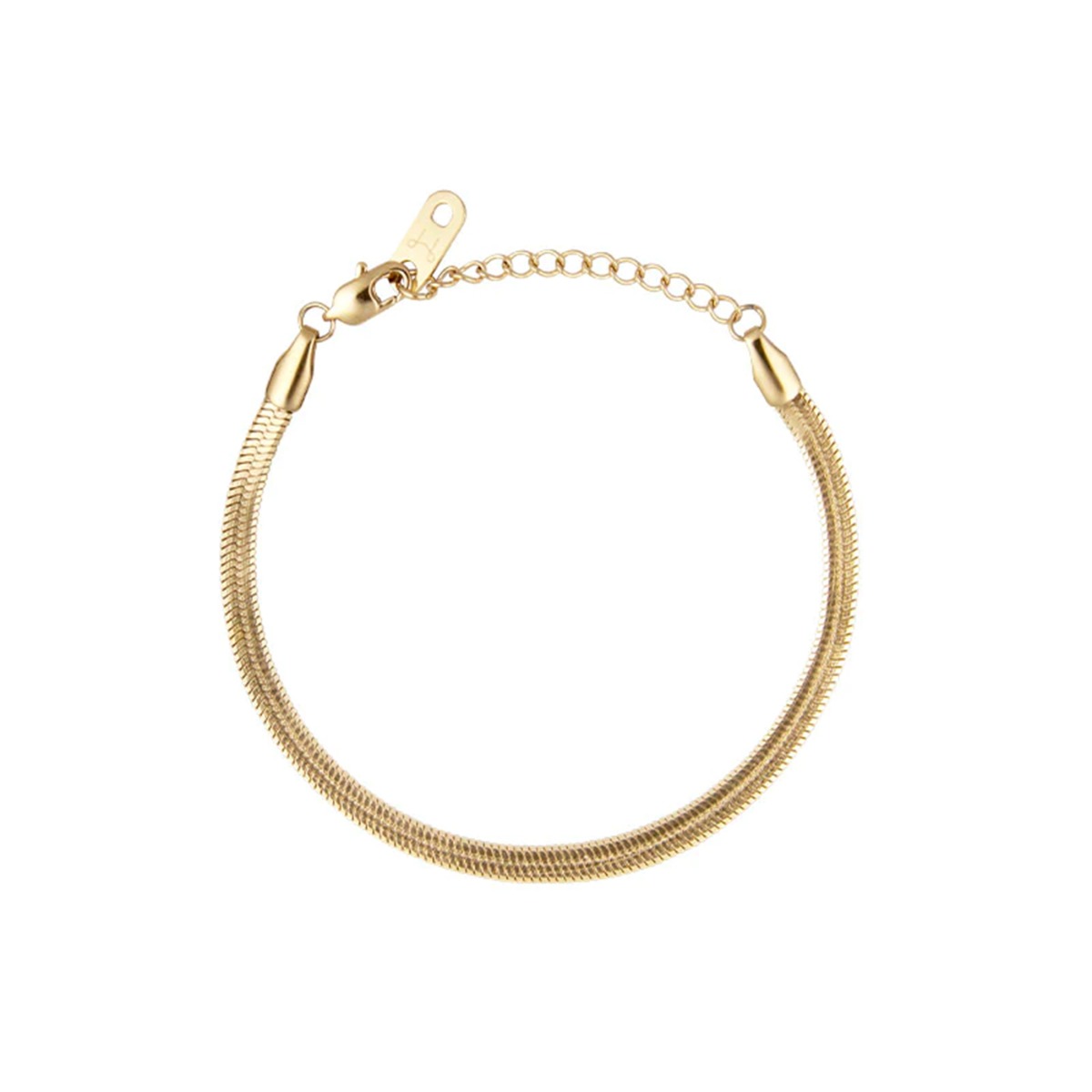 Slangearmbånd Gullfarget Stål Liten