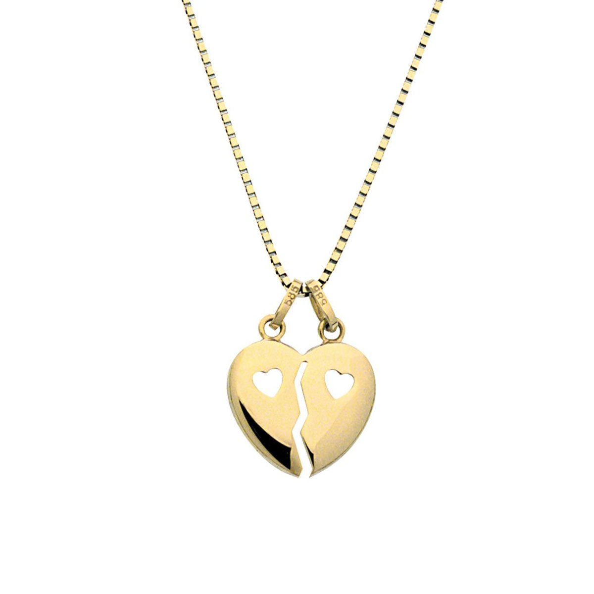 Smykke Brekk Hjerte Gult Gull 