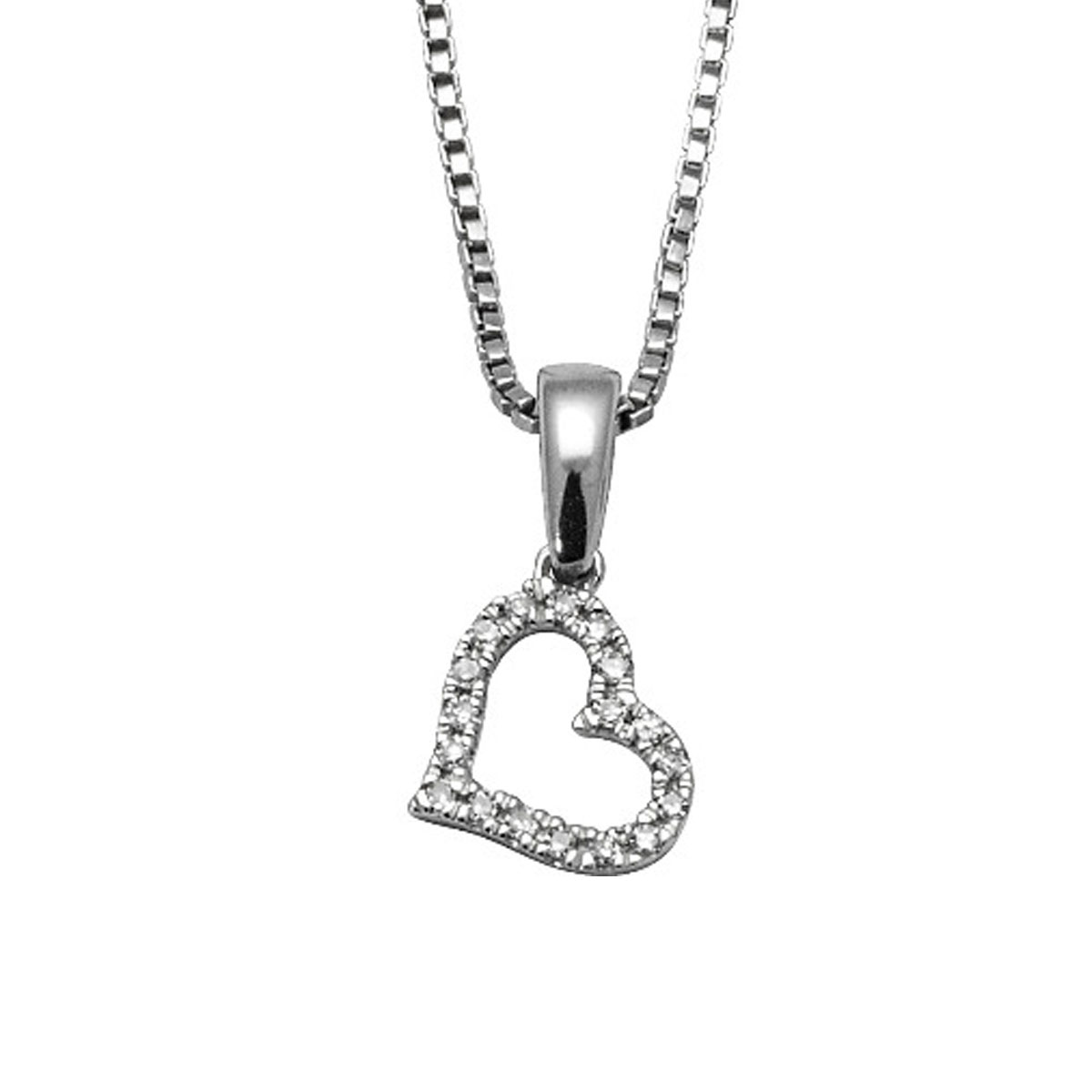 Smykke Hjerte Hvitt Gull 