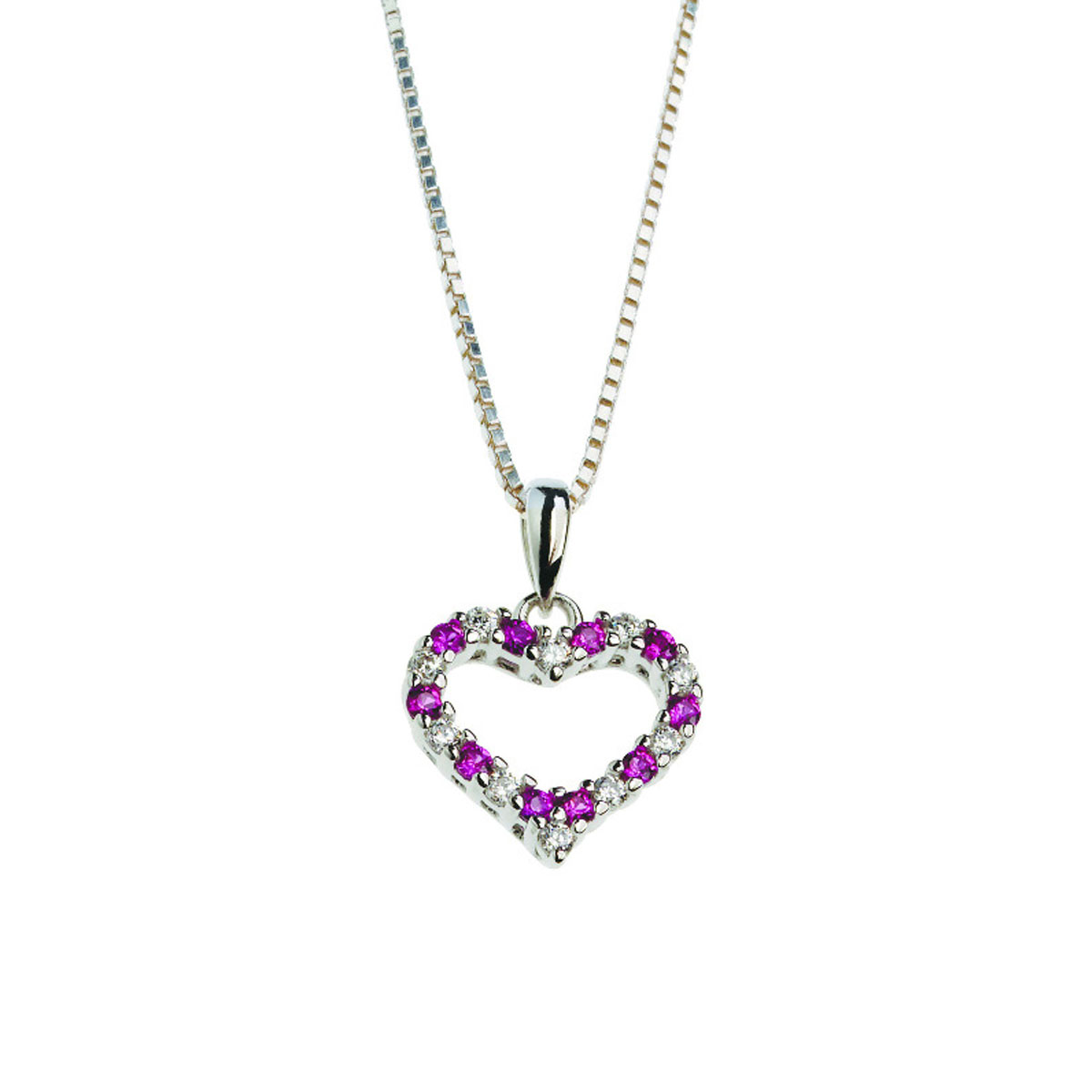 Smykke Hjerte Rød Sølv