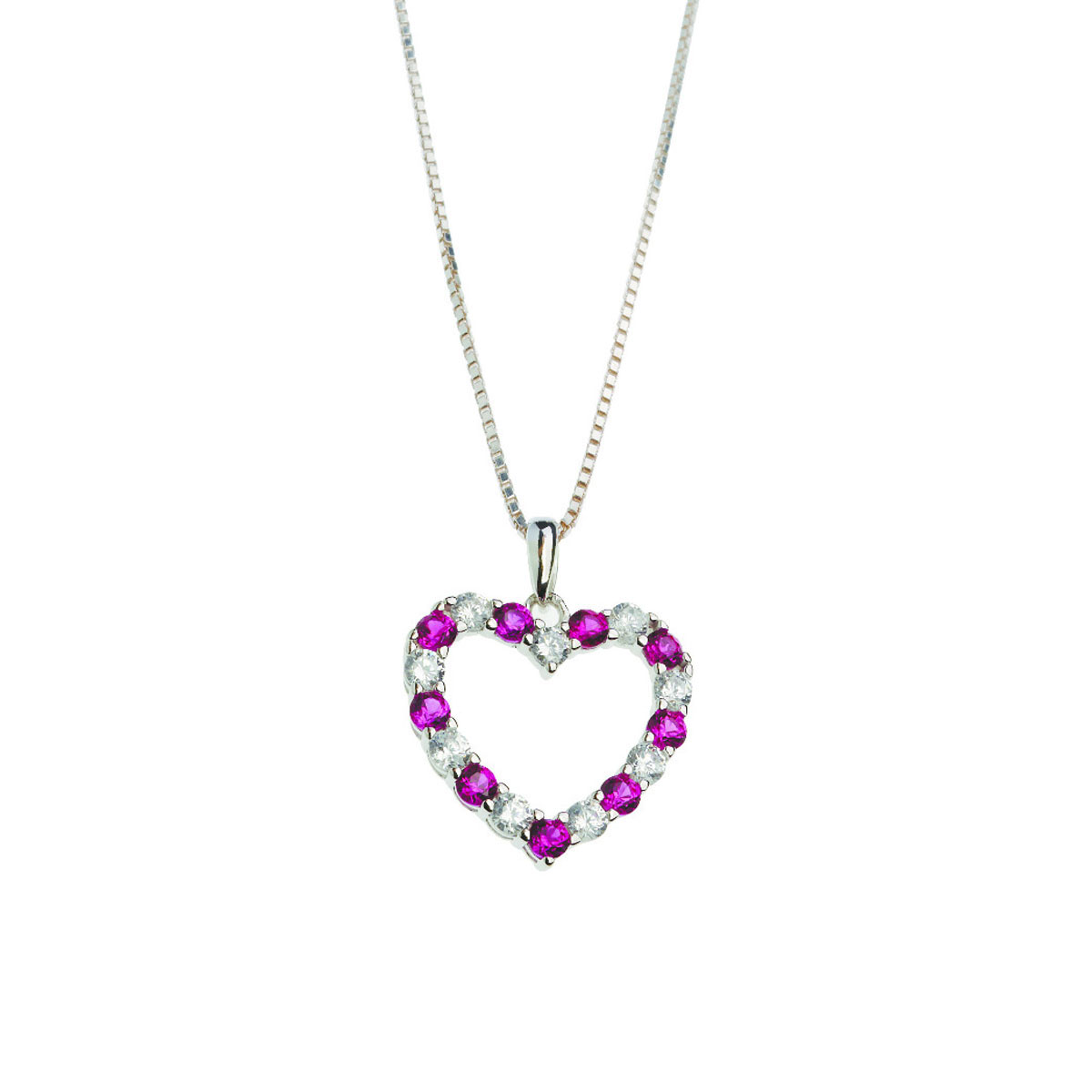 Smykke Hjerte Rød Sølv