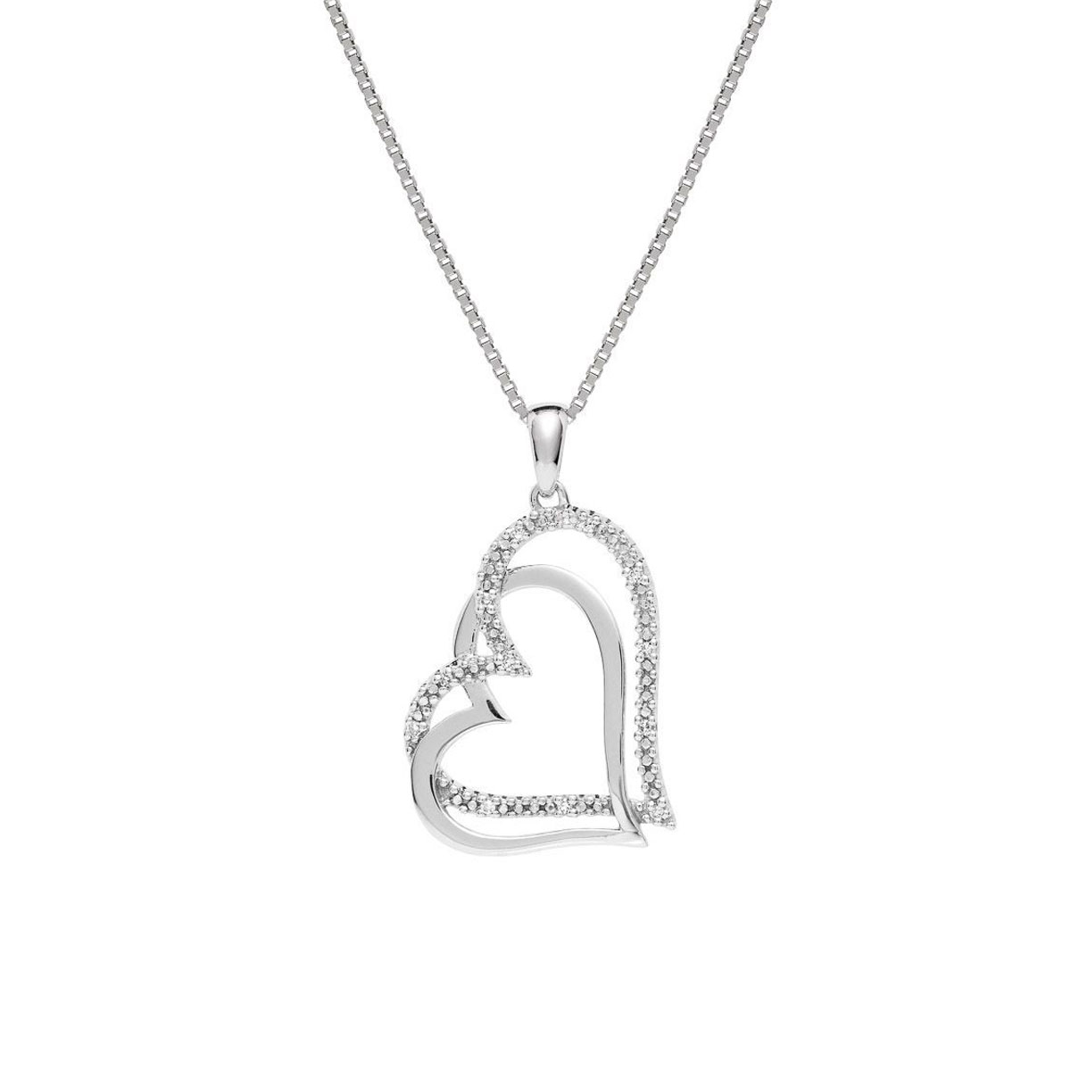 Smykke Hjerte Hvitt Gull 