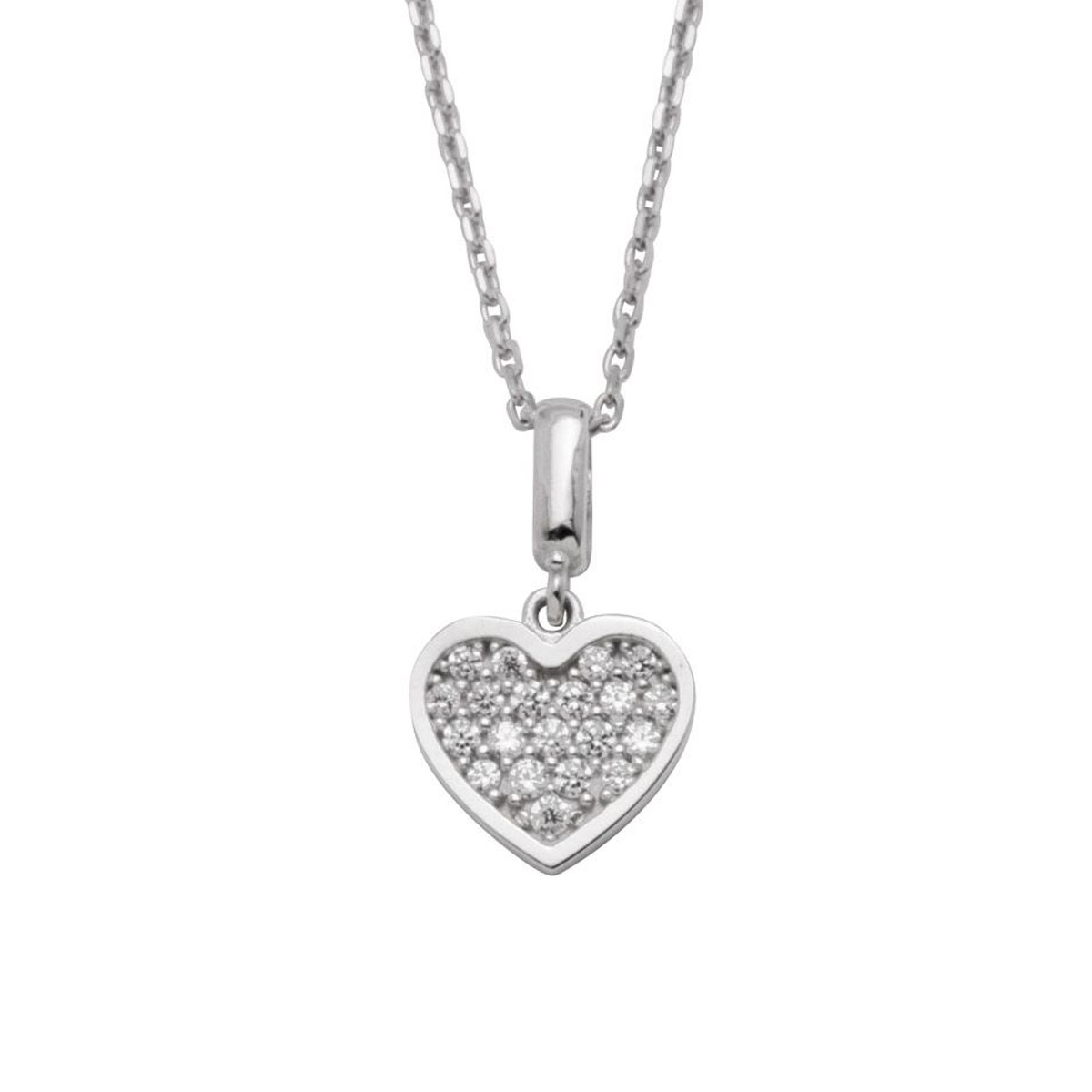 Smykke Hjerte Hvitt Gull 