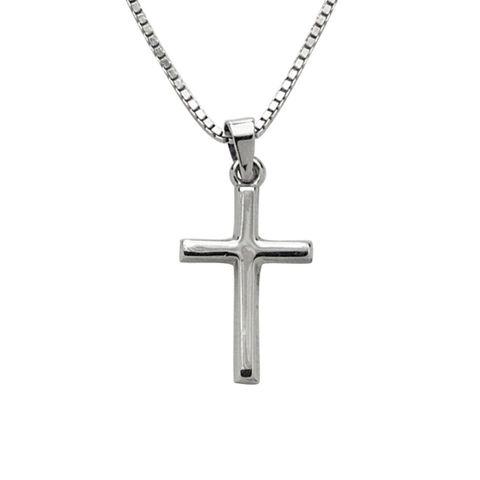 Smykke Kors Hvitt Gull