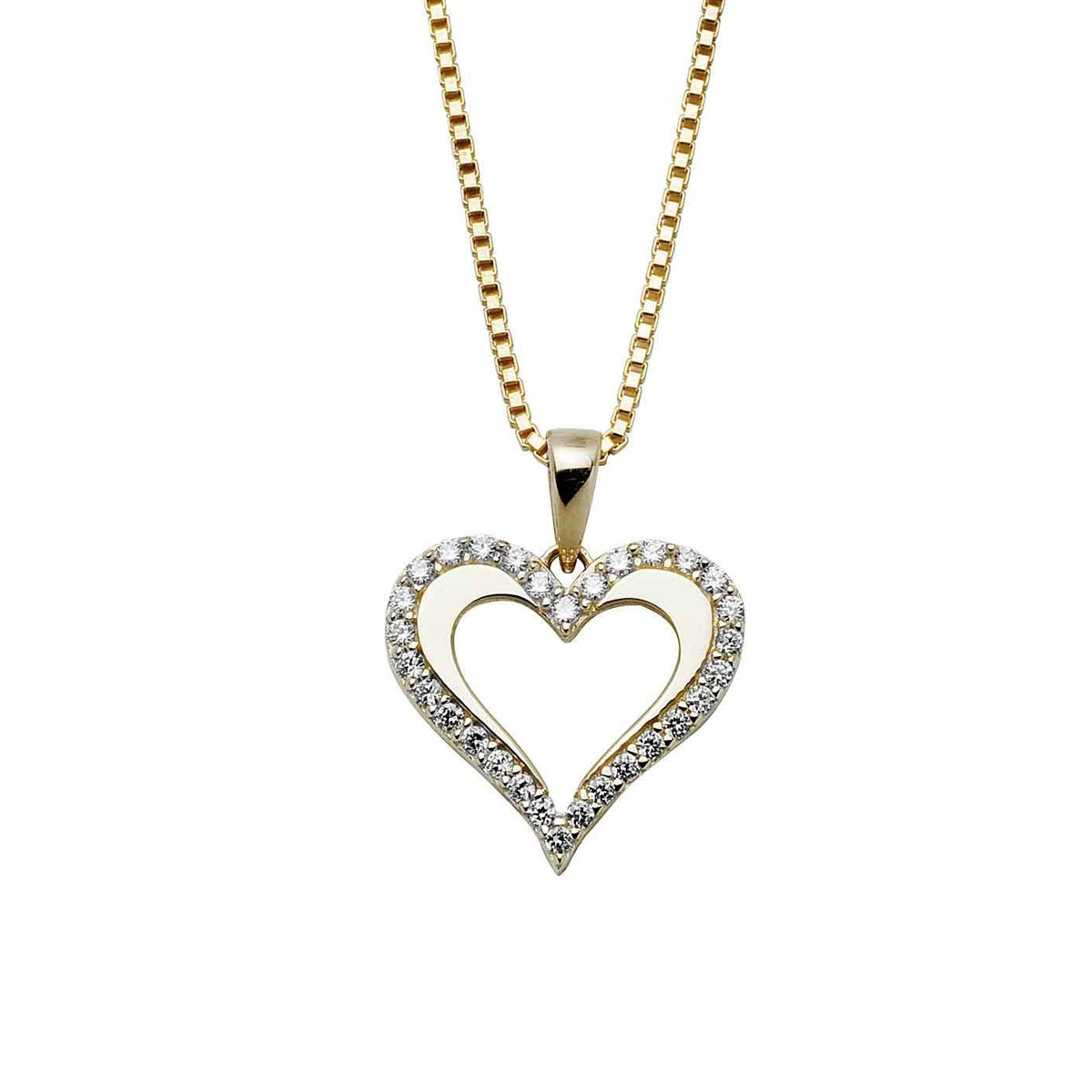 Halssmykke Hjerte 585 Gult Gull