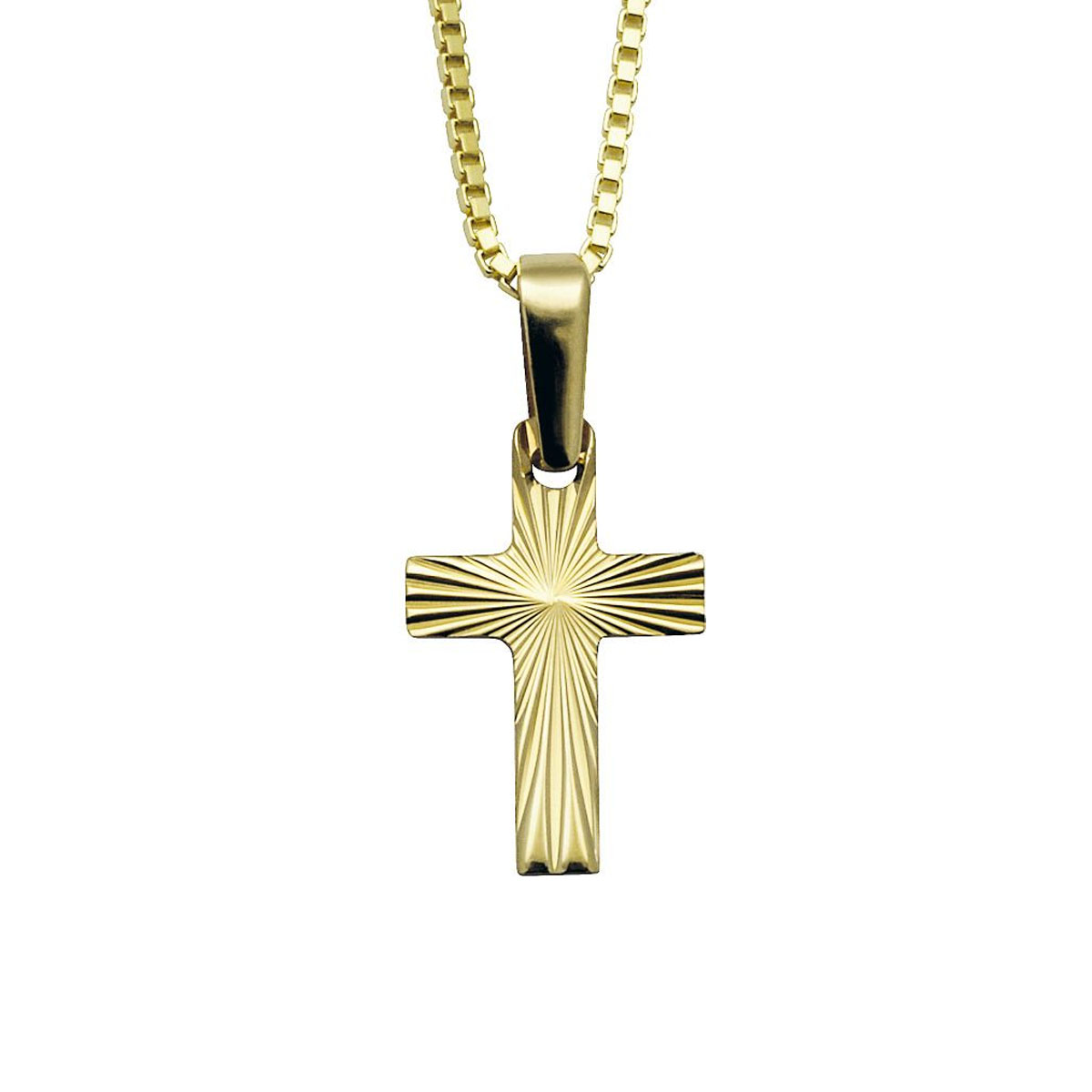 Halssmykke Kors Gult Gull 