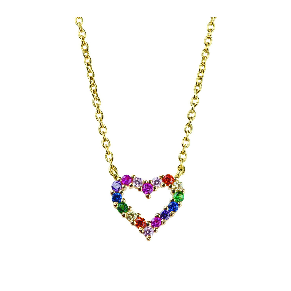 Smykke Hjerte Rainbow Sølv 