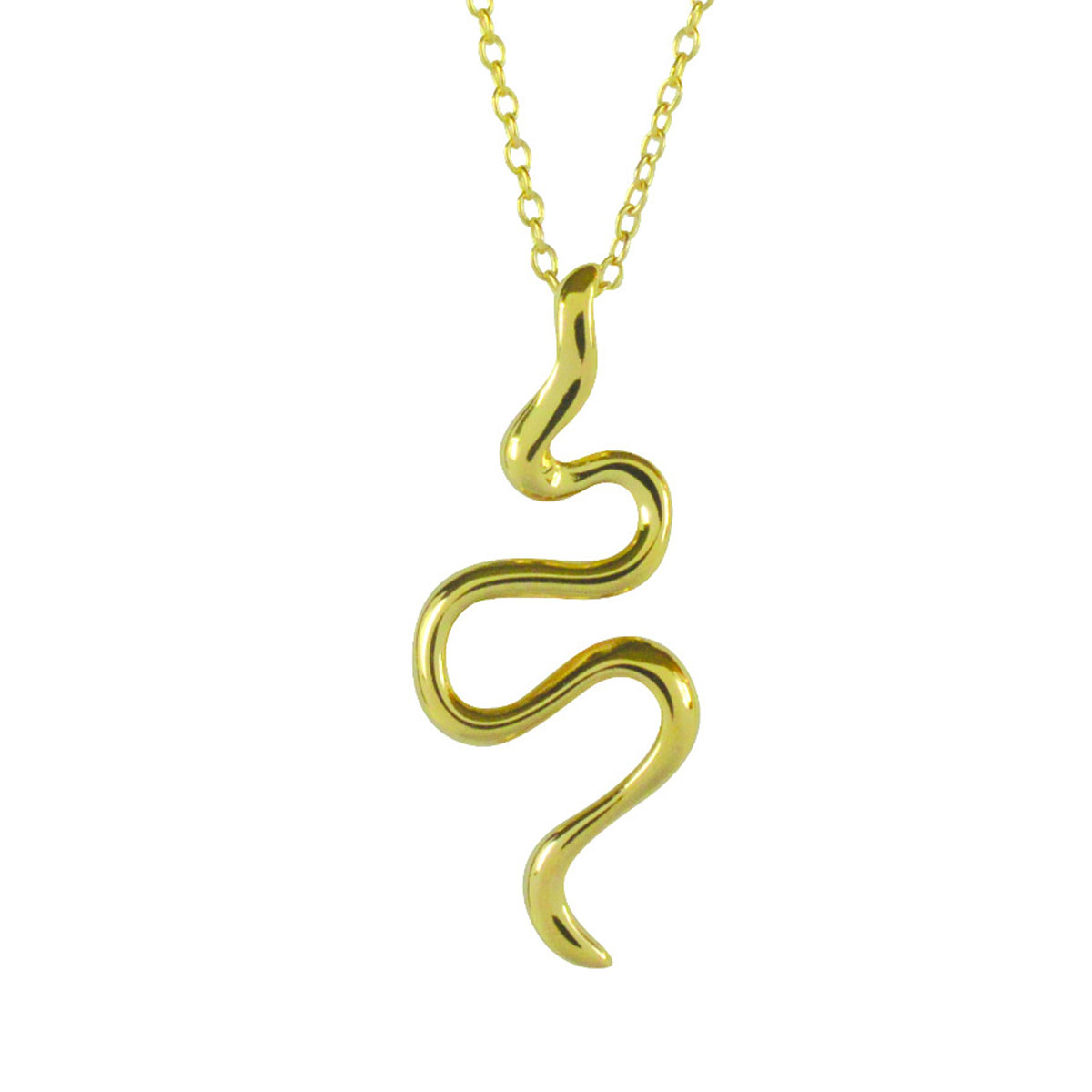 Halssmykke Slange Forgylt Sølv