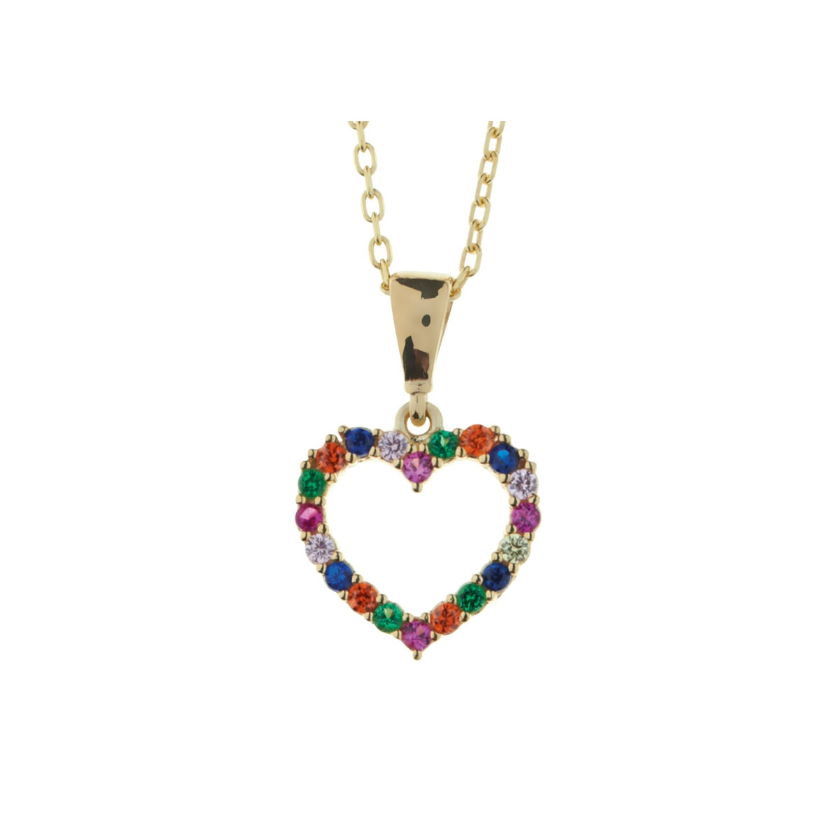 Smykke Hjerte Rainbow Gull 