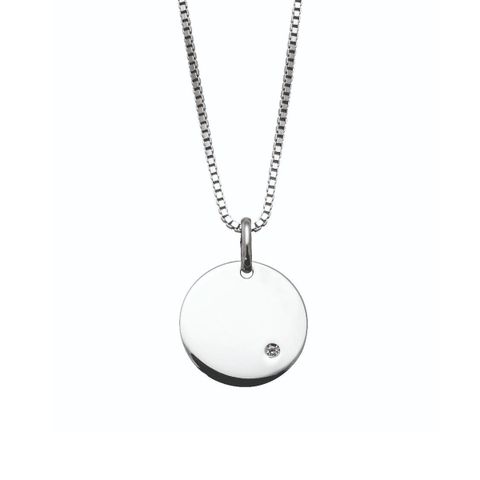 Diamantsmykke 375 Hvitt Gull 0,005 ct