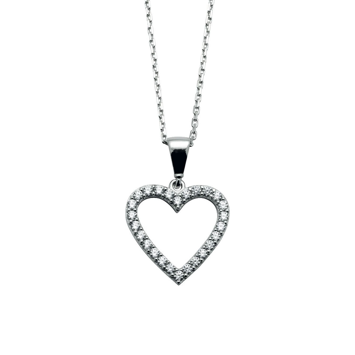 Smykke Hjerte Hvitt Gull