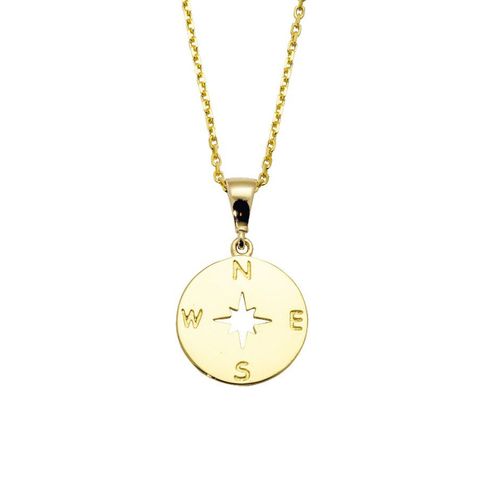 Halssmykke Kompass Gult Gull