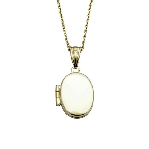 Halssmykke Medaljong 375 Gult Gull