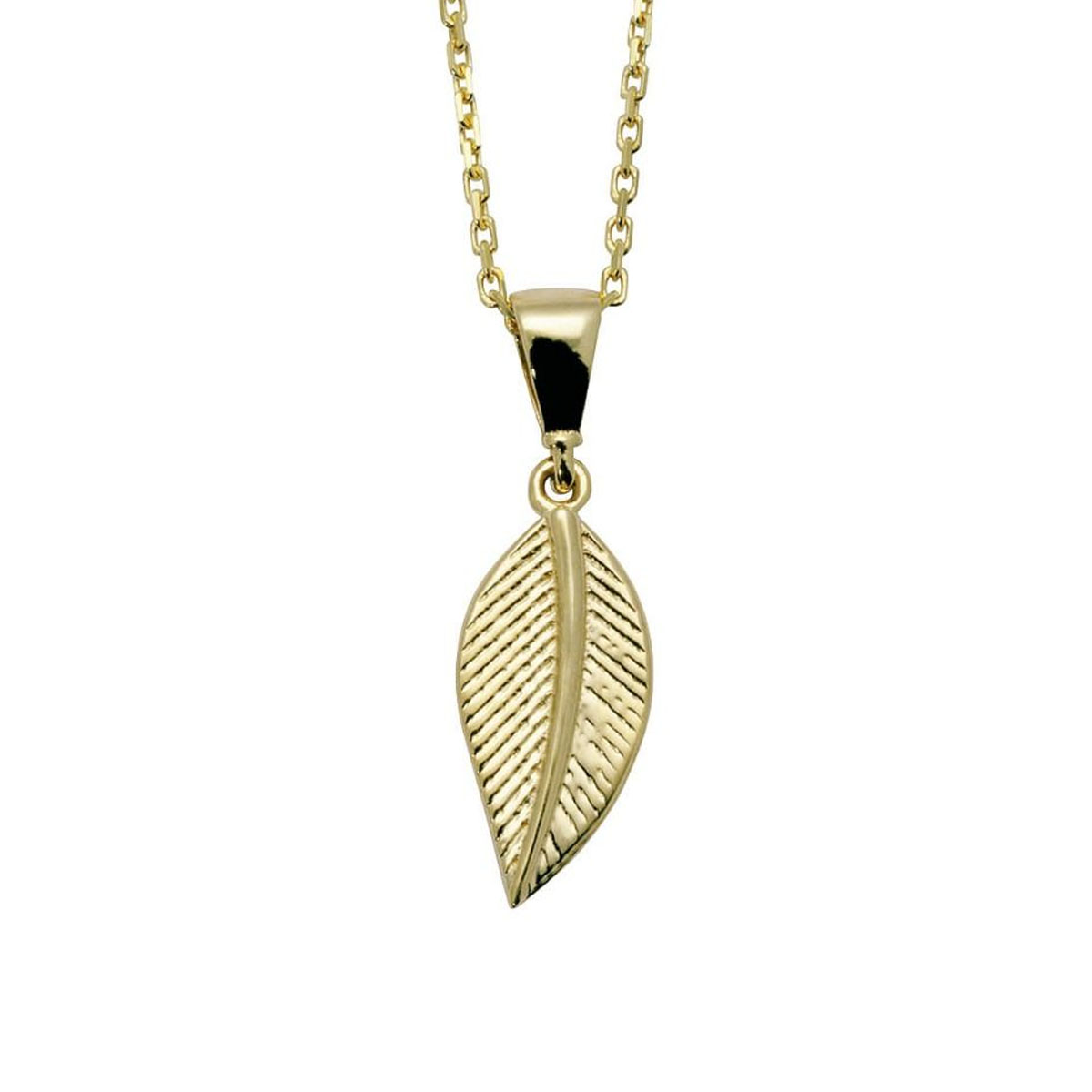 Smykke Blad Gult Gull 