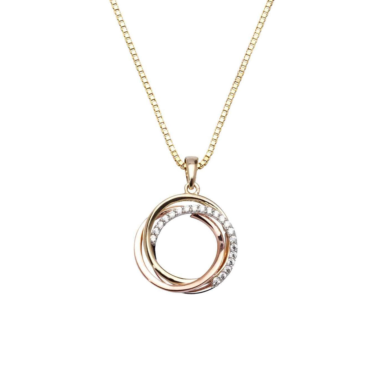 Smykke Sirkel Trefarget Gull 