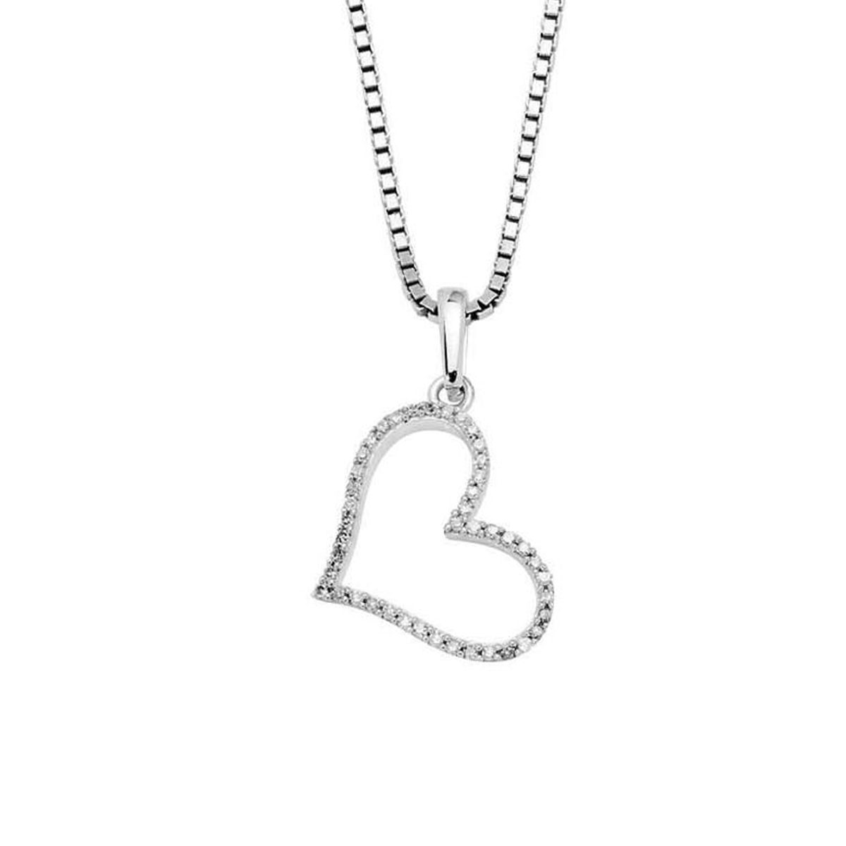 Smykke Hjerte Hvitt Gull