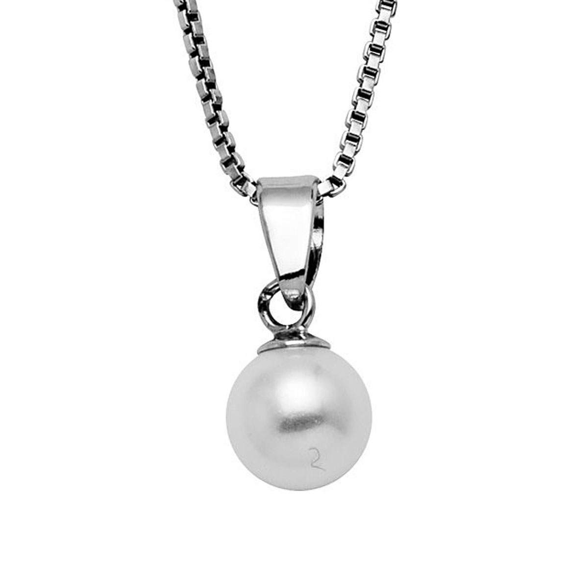 Smykke Syntetisk Perle 6mm Sølv 